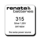 Renata 315 SR716SW Silver Oxide Watch Battery