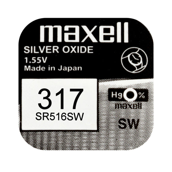 Maxell 317 SR616SW Silver Oxide Watch Battery