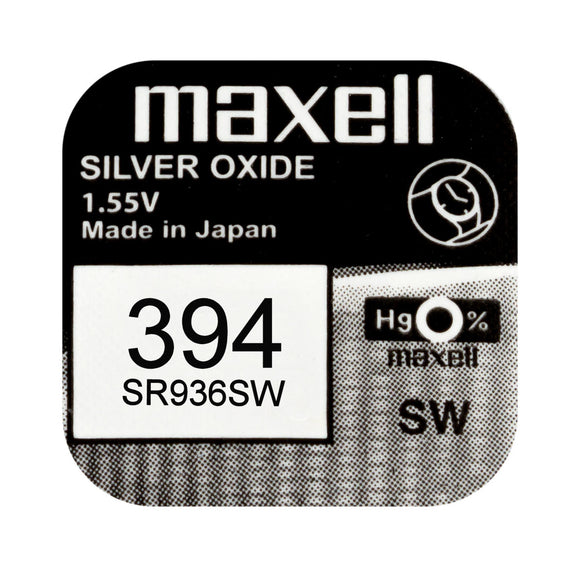 Maxell 394 SR936SW Silver Oxide Watch Battery