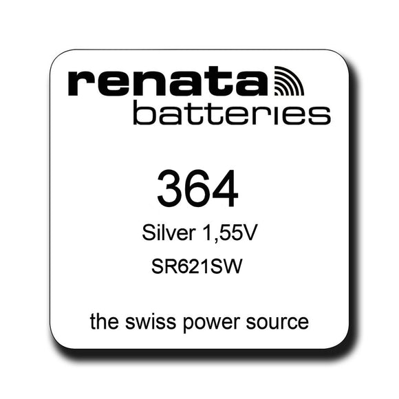 Renata 364 SR621SW Silver Oxide Watch Battery