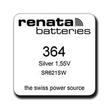 Renata 364 SR621SW Silver Oxide Watch Battery