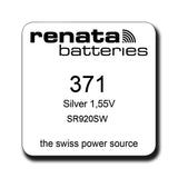 Renata 371 SR920SW Silver Oxide Watch Battery