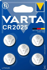 5 x Varta CR2025 Lithium 3v Coin Cell Batteries