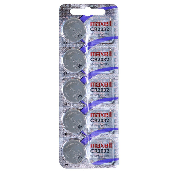5 x Maxell CR2032 Lithium 3v Coin Cell Batteries