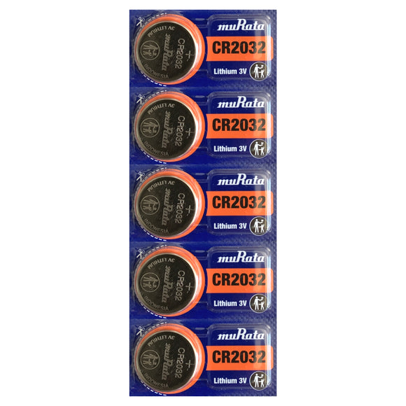 5 x Murata CR2032 Lithium 3v Coin Cell Batteries