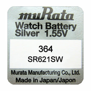 Murata 364 SR621SW Silver Oxide Watch Battery