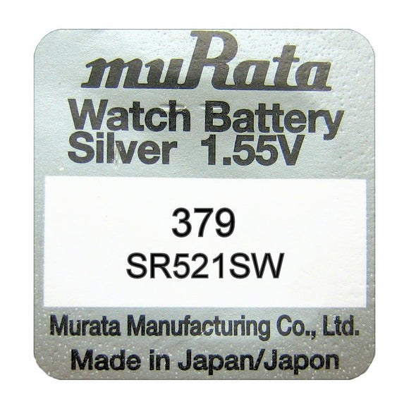 Murata 379 SR521SW Silver Oxide Watch Battery