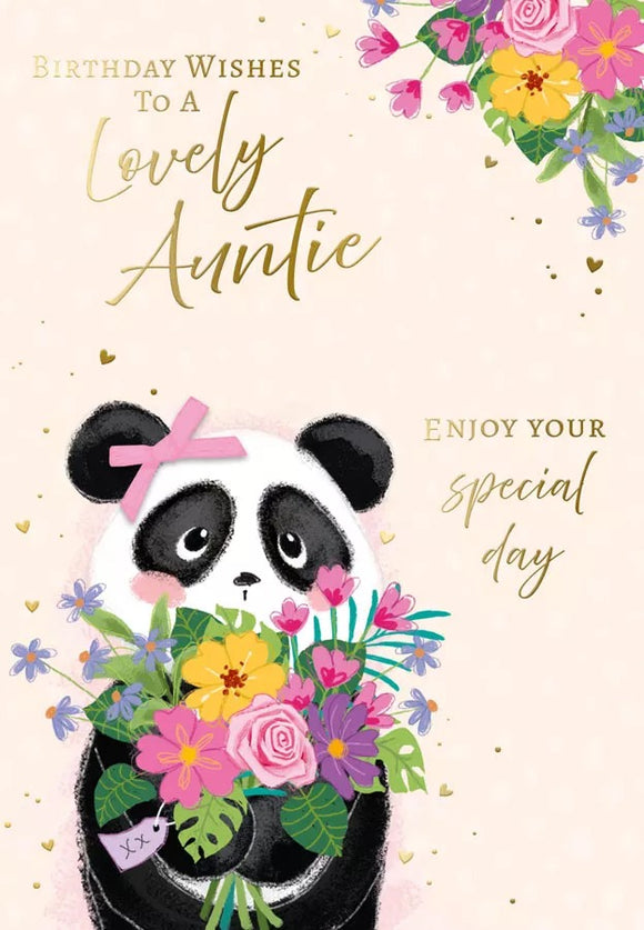 Auntie Panda Design Birthday Card