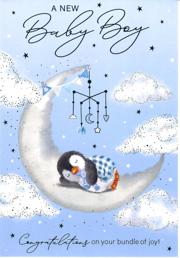 New Birth of a Baby Boy Congratulations Card