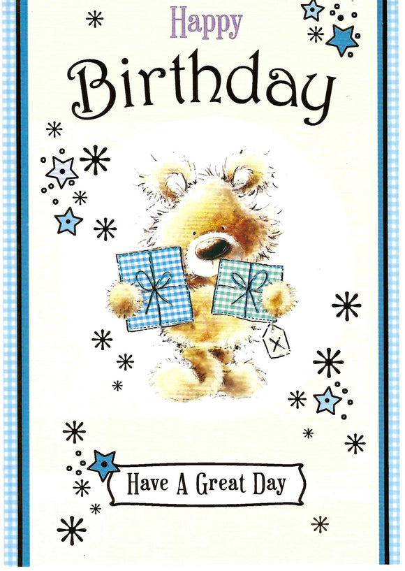 Cute Teddy Bear Happy Birthday Card