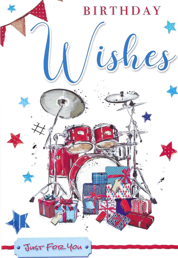 Drum Kit Birthday Greeting Card