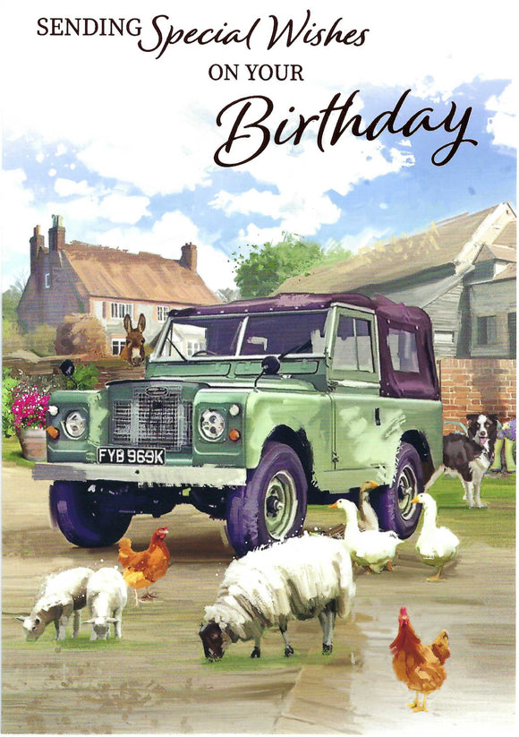 Male Land Rover Happy Birthday Greeting Card