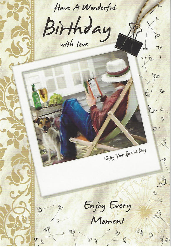 Male Deckchair Birthday Greeting Card