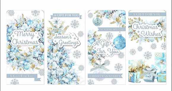 4 x Christmas Card Money Wallets Gift Voucher Holder