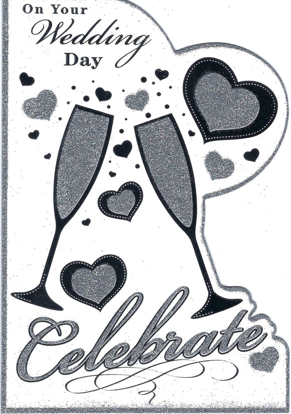 On Your Wedding Day Silver Greeting Card