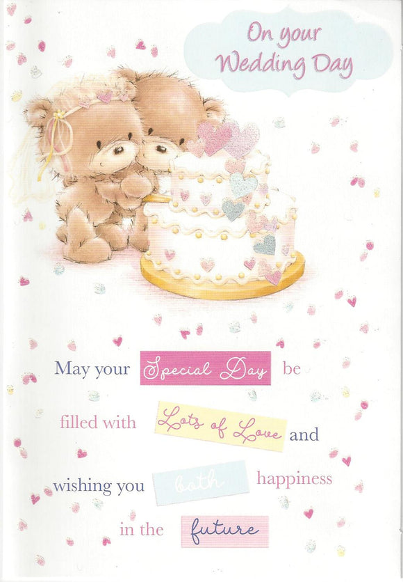 Cute Bear On Your Wedding Day Greeting Card