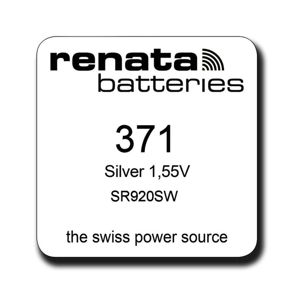 Renata 371 SR920SW Silver Oxide Watch Battery