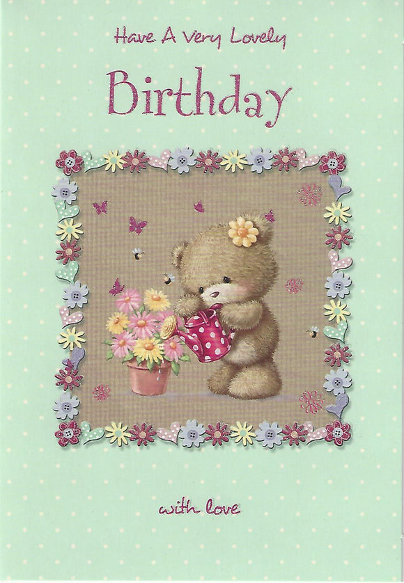 Cute Teddy Bear Have A Very Lovely Birthday Card