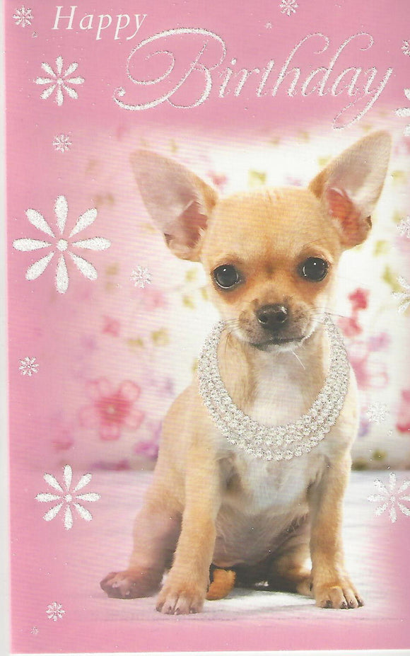 Cute Puppy Dog Happy Birthday Wishes Card