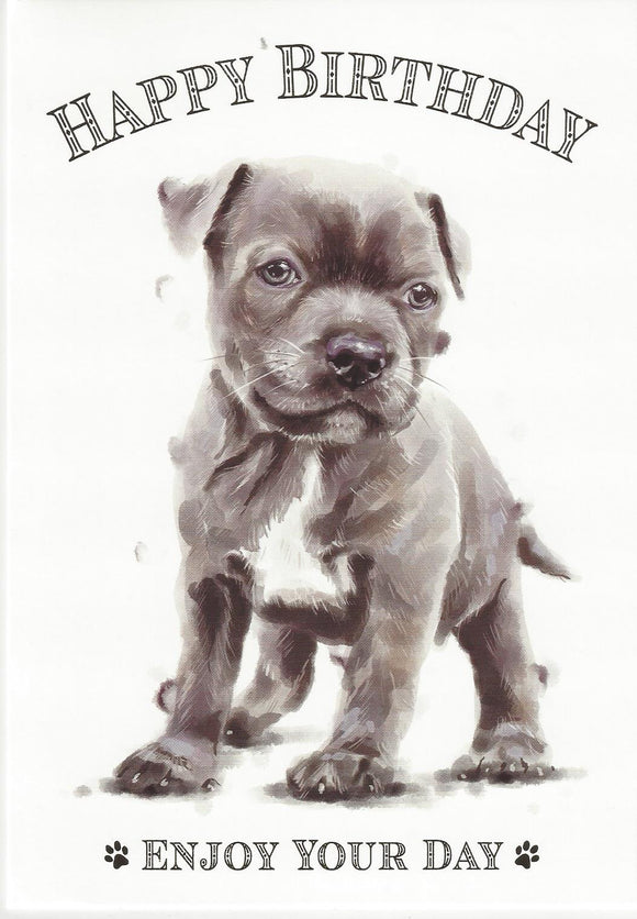 Cute Puppy Dog Enjoy Your Day Birthday Card