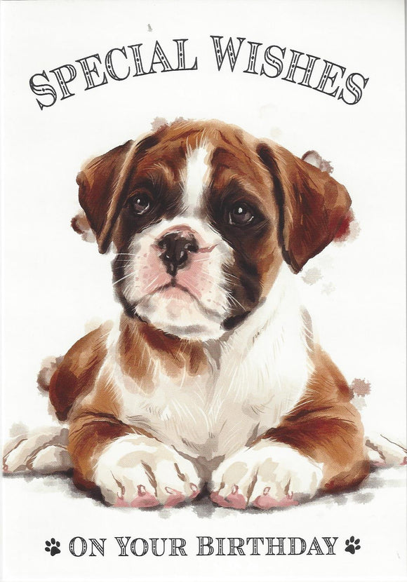 Cute Puppy Dog Special Wishes Birthday Card