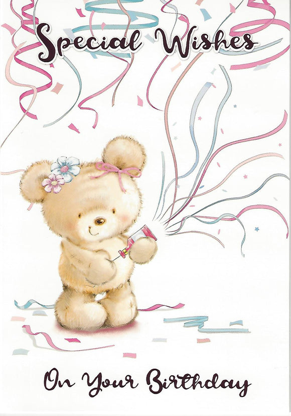 Cute Emma Teddy Bear Special Wishes Birthday Card