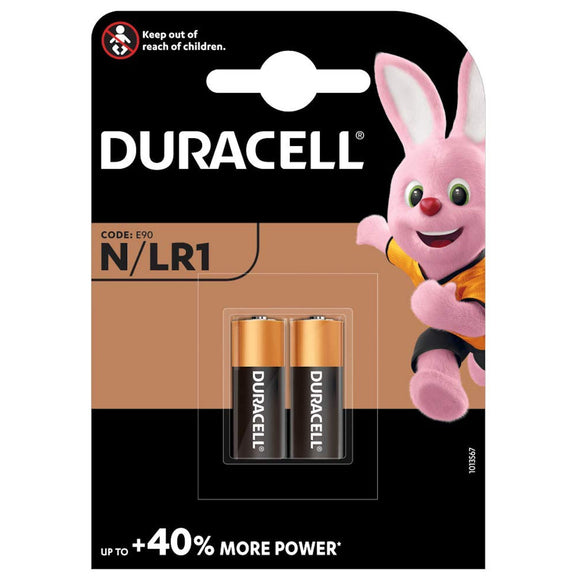 2 x Duracell N LR1 MN9100 1.5v Alkaline Batteries