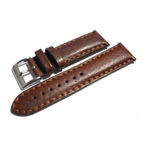 Brown Buffalo Grain Italian Leather Watch Strap [3 Sizes]
