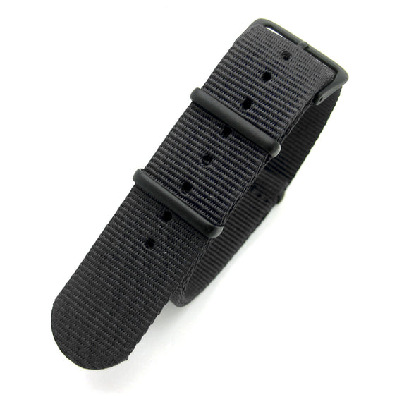 Black & Black 3 Rings NATO G10 Watch Strap [4 Sizes]