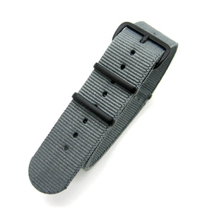 Dark Grey Black 3 Rings NATO G10 Watch Strap [4 Sizes]