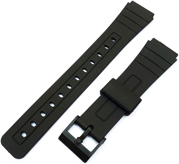 18mm Casio Type Black Resin Watch Strap Fits F91 F105 F94. MHJ Direct