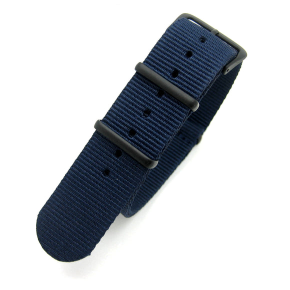 Dark Blue Black 3 Rings NATO G10 Watch Strap [4 Sizes]
