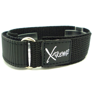 20mm Xtreme Black Velcro® Hook & Loop Nylon Watch Strap